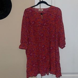 NWT Natural life’s Rose Dress - Rust Purple Floral Size Medium